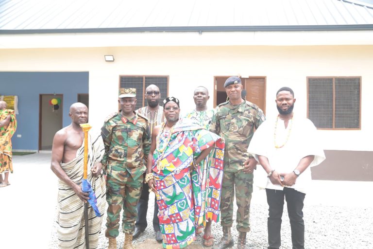 Commissioning Of Rehabilitated Health Centre At Leklebi-Kame By Ghana Boundary Commission – 8th August 2024 gen kotia with chief of leklebi kami group 24