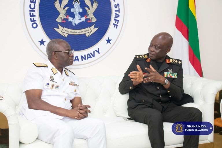 Commissioner General of Ghana Boundary Commission Pays Courtesy Call on Chief of Naval Staff - 4 June 2024 gen kotia with naval chief