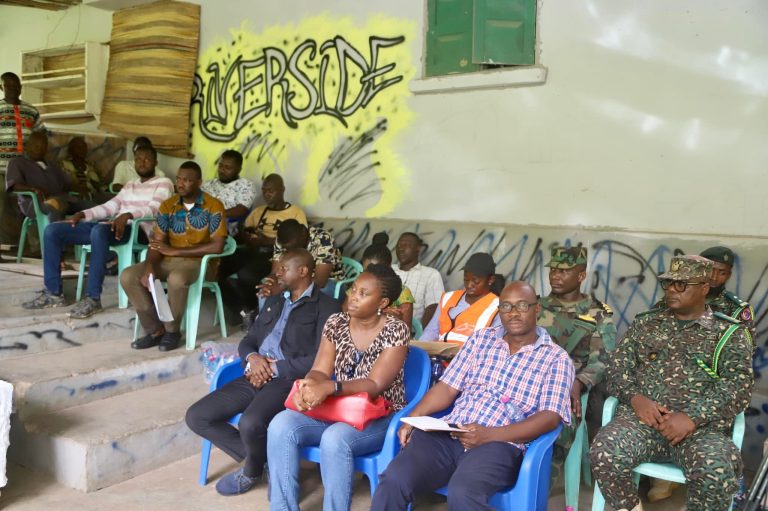 the Ghana Boundary Commission and the Land Boundary Commission of Togo organised a joint sensitisation programme at Leklebi-Kame (Ghana) and Kame Tonu (Togo) - 20th October 2023 ghbc staff at leklebi kame sensi