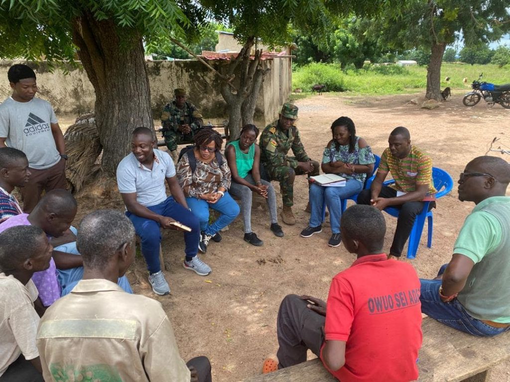 Sensitisation exercise in Saru and Sawla-Tuna-Kalba District - 7th October 2024 ghbc team with participants