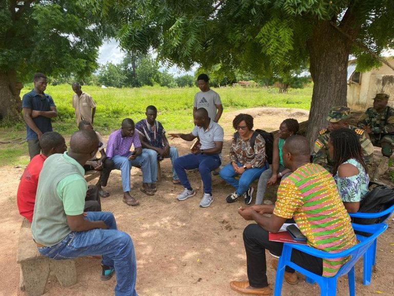Sensitisation exercise in Saru and Sawla-Tuna-Kalba District - 7th October 2024 ghbc team with participants in saru 24