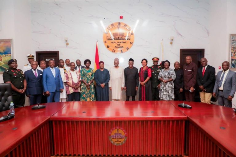 Heads Of Boundary Commissions In West Africa Pay Courtesy Call On Speaker Of Parliament – 11th July 2024 with speaker of parliament and heads of bc 24